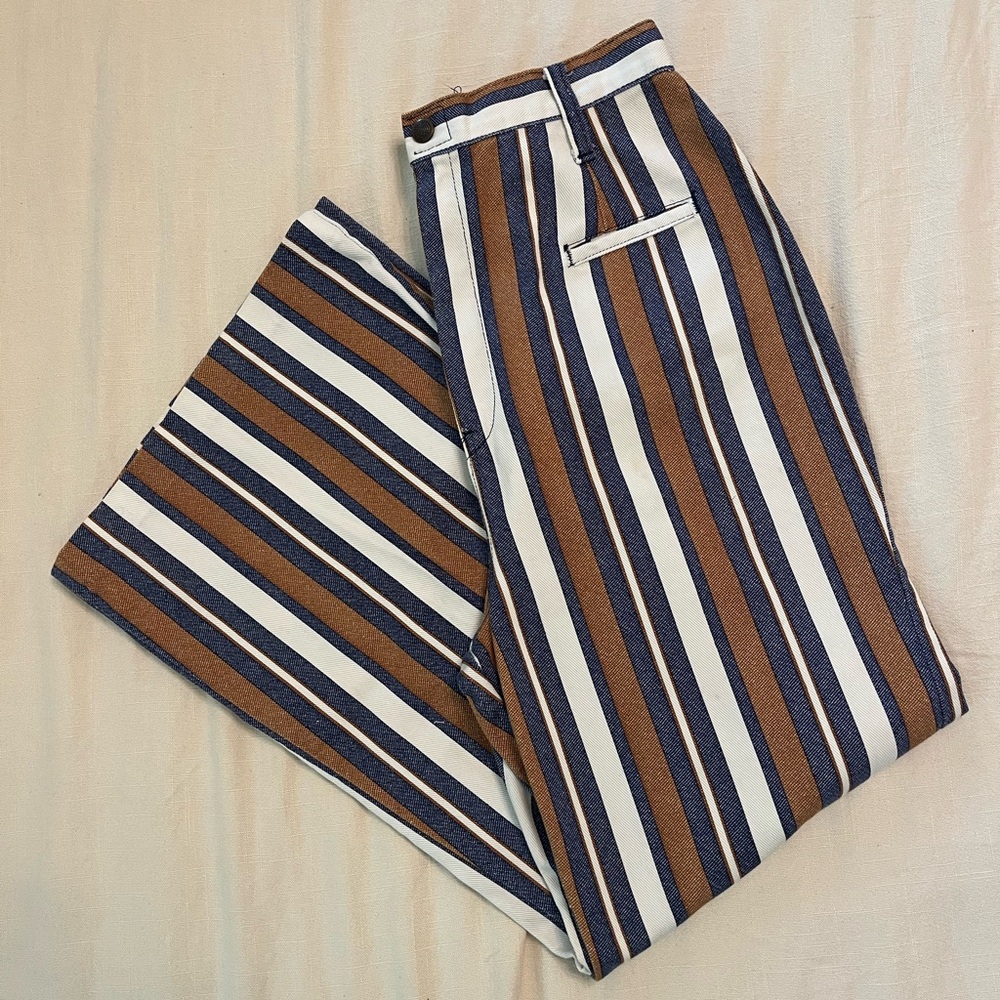 Vintage 70s Bobbie Brooks Striped Flare Pants estimated size 2
